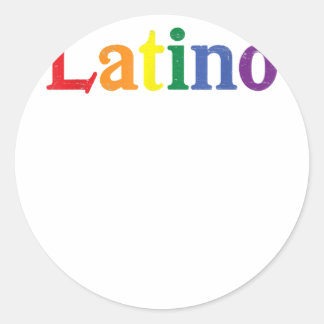 Sticker Rond Latino Gay LGBT Distressed Rainbow Design