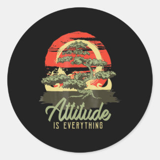 Sticker Rond L'Attitude Des Bonsai Tree Japonais Est Tout