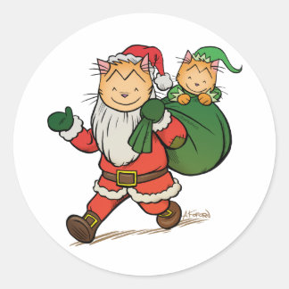 Sticker Rond Laugh-Out-Loud Claus