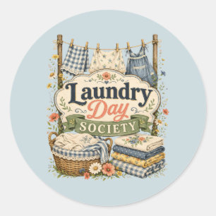 Sticker Rond Laundry Day Society Cottagecore Florales