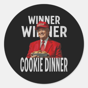 Sticker Rond Lauréat du dîner Cookie Dinner Funny Trump 2024 47
