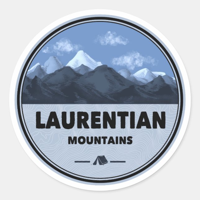 Sticker Rond Laurentian Mountains Quebec Canada Camping (Devant)