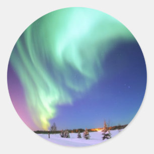 Sticker Rond L'aurore au lac bear