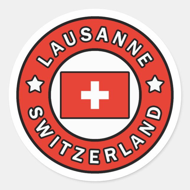 Sticker Rond Lausanne Suisse (Devant)