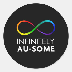 Sticker Rond L'autisme à la place rouge - Infiniment Au-un Infi