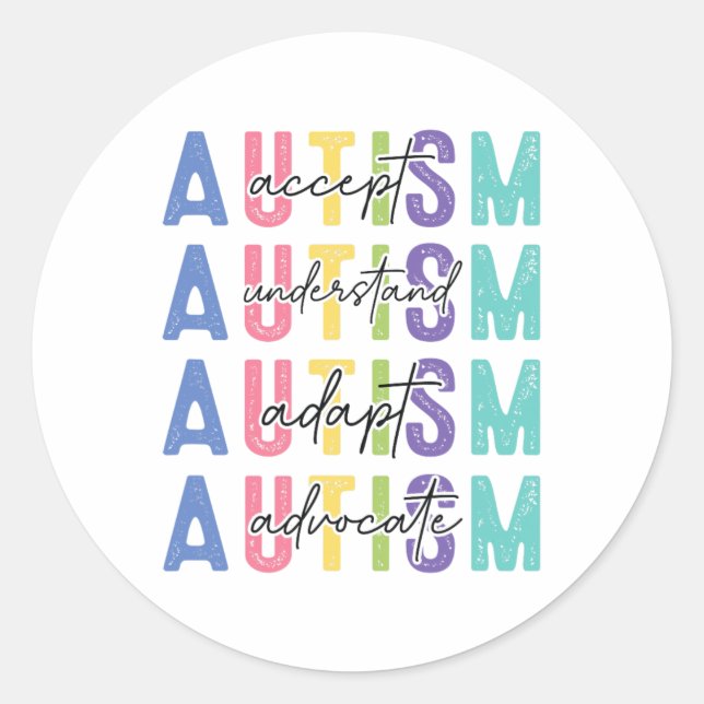 Sticker Rond L'autisme Accepter Comprendre L'Amour (Devant)