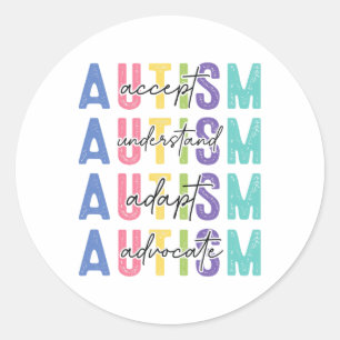 Sticker Rond L'autisme Accepter Comprendre L'Amour