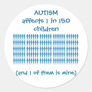 Sticker Rond L'Autisme Affecte 1 Enfant Sur 150