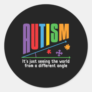 Sticker Rond L'autisme, c'est juste de voir le monde d'un autre
