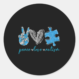Sticker Rond L'autisme de l'amour de la paix