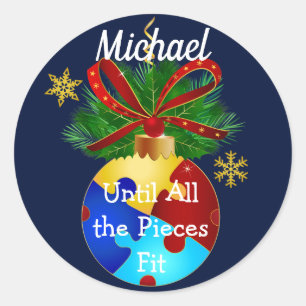 Sticker Rond L'autisme de Noël