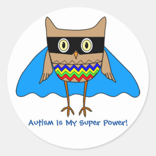 Sticker Rond L'autisme de superhéros d'autisme colore des