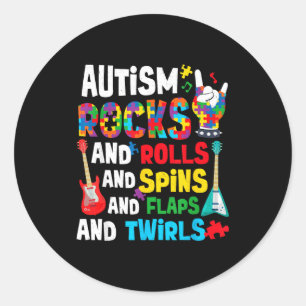 Sticker Rond L'autisme déchire roule tourne bat des ailes sensi
