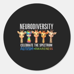 Sticker Rond L'autisme Embrasser La Neurodiversité Célébrer Le