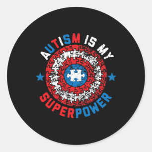 Sticker Rond L'autisme est ma superpuissance Sensibilisation su