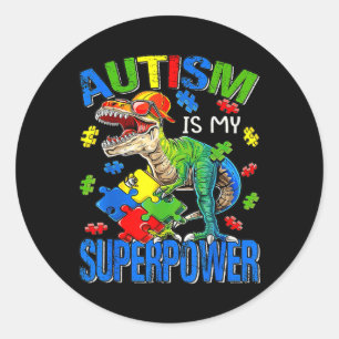 Sticker Rond L'autisme est ma superpuissance Sensibilisation su