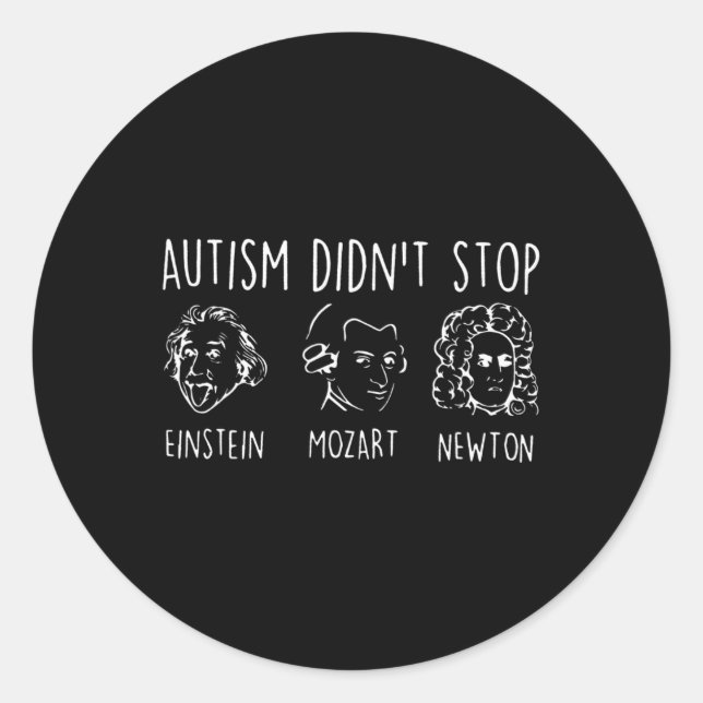 Sticker Rond L'autisme n'a pas arrêté le design (Devant)