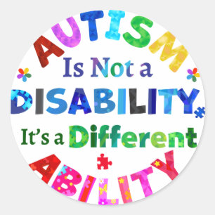 Sticker Rond L'AUTISME n'est pas un handicap