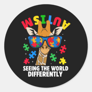 Sticker Rond L'Autisme Voit Le Monde Différemment La Sensibilis