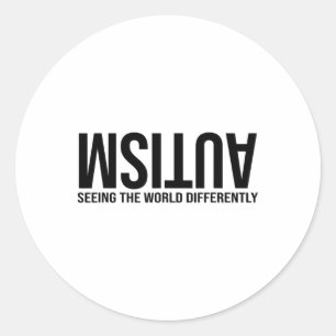 Sticker Rond L'Autisme Voit Le Monde Différemment L'Autisme