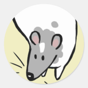 Sticker Rond L'autocollant de logo de rat de paquet