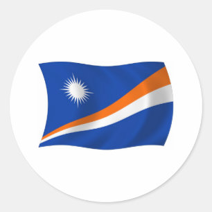 Sticker Rond L'autocollant du drapeau des Îles Marshall