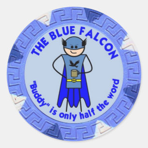 Sticker Rond L'autocollant personnalisé Blue Falcon