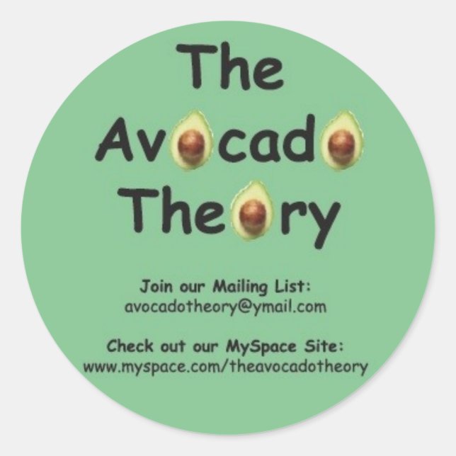 Sticker Rond L'autocollant Théorie Avocado #1 (Devant)