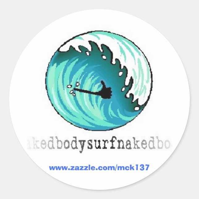 Sticker Rond L'autocollant Thumb's Up de BSN Bodysurfing Appare (Devant)