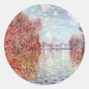 Sticker Rond L'automne à Argenteuil par Claude Monet