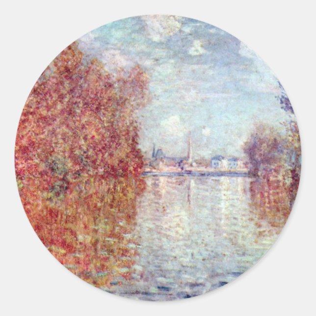 Sticker Rond L'automne à Argenteuil par Claude Monet (Devant)