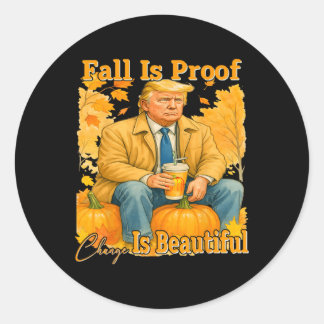 Sticker Rond L'automne est la preuve que le changement est beau