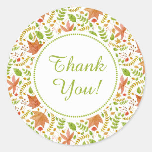 Sticker Rond L'automne laisse mariage nuptiale douche ronde fav