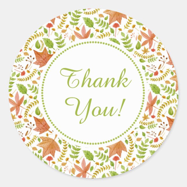 Sticker Rond L'automne laisse mariage nuptiale douche ronde fav (Devant)