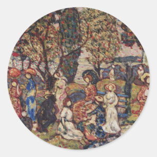 Sticker Rond L'automne par Maurice Prendergast, Vintage Fine Ar