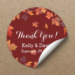 Sticker Rond L'automne rustique quitte la Bourgogne Mariage de<br><div class="desc">L'Automne Rustique Laisse Les Stickers Mariage de automne Bourgogne Favor.</div>