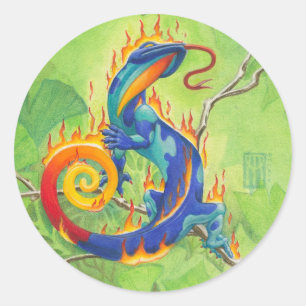 Sticker Rond Lava Salamander