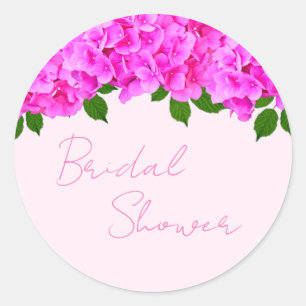 Sticker Rond Lavage de mariée aux Hortensias Roses