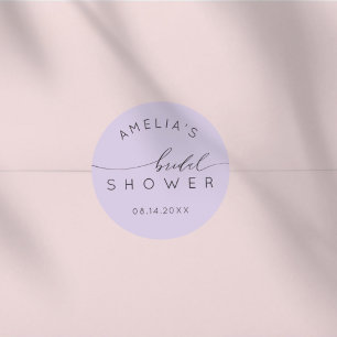 Sticker Rond Lavage de Mariée Moderne au Lilas Violet