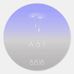 Sticker Rond Lavanda Purple Grey Pastel Ombre Dandelion