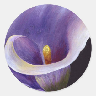 Sticker Rond Lavande Calla Lily