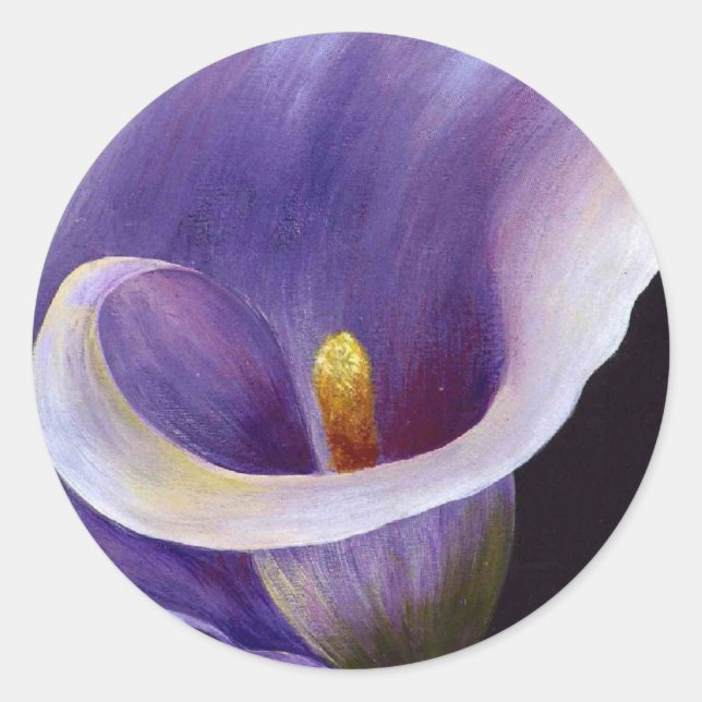 Sticker Rond Lavande Calla Lily (Devant)