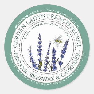 Sticker Rond Lavande de cire d'abeille Repulsif de moustiques L