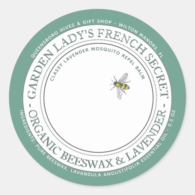 Sticker Rond Lavande de cire d'abeille Repulsif de moustiques L (Devant)
