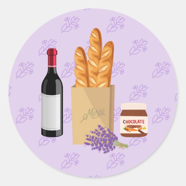 Sticker Rond Lavande du marché français (Devant)