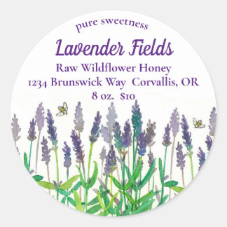 Sticker Rond Lavande Fleurs Abeilles Miel à vendre