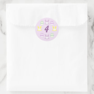 Sticker Rond Lavande Pâques 4e anniversaire
