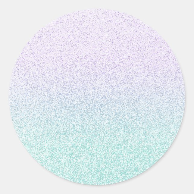 Sticker Rond lavande violette turquoise b faux parties scintill (Devant)