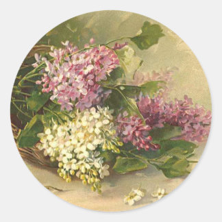 Sticker Rond Lavander et beauté blanche