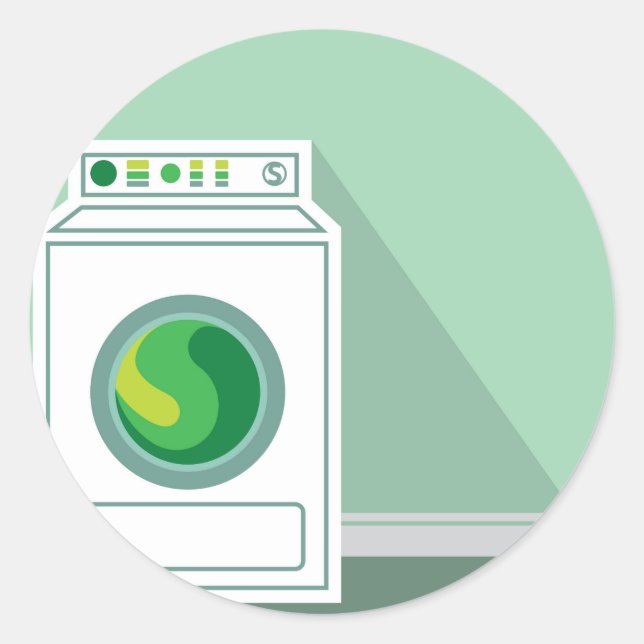 Sticker Rond Lave-linge Salle de blanchisserie (Devant)